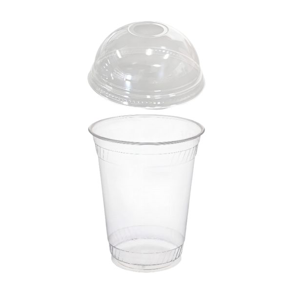 Čaša rPET za poklopcem za rupom 350 ml d=95 mm h=80 mm [100 kom/pak]