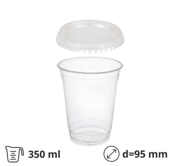 Čaša rPET za poklopcem 350 ml d=95 mm h=80 mm [50 kom/pak]