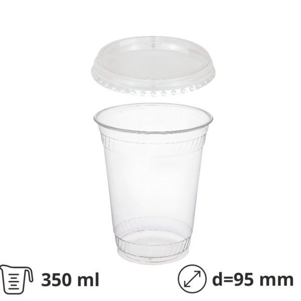 Čaša rPET za poklopcem 350 ml d=95 mm h=80 mm [50 kom/pak]