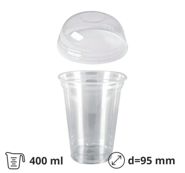 Čaša rPET za poklopcem 400 ml d=95 mm h=80 mm [100 kom/pak]