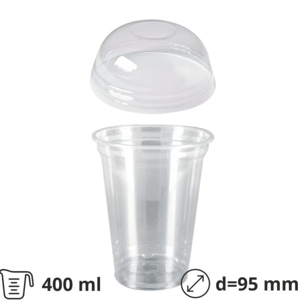 Čaša rPET za poklopcem 400 ml d=95 mm h=80 mm [100 kom/pak]