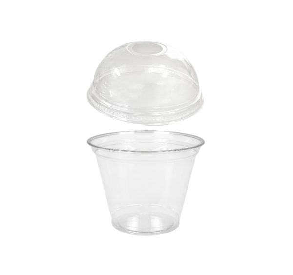 Čaša rPET za poklopcem za rupom 250 ml d=95 mm h=80 mm, 100 kom (komplet)