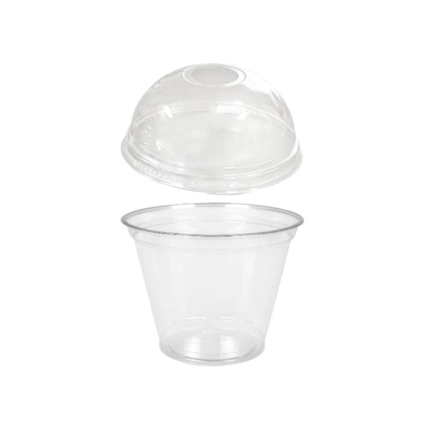 Čaša rPET za poklopcem za rupom 250 ml d=95 mm h=80 mm, 100 kom (komplet)