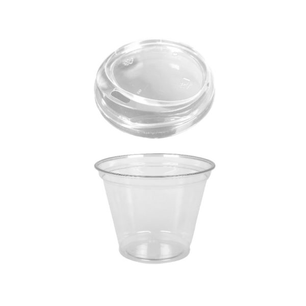 Čaša rPET za poklopcem 250 ml d=95 mm h=80 mm, 100 kom (komplet)