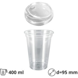 Čaša rPET za poklopcem 400 ml d=95 mm h=80 mm [100 kom/pak]