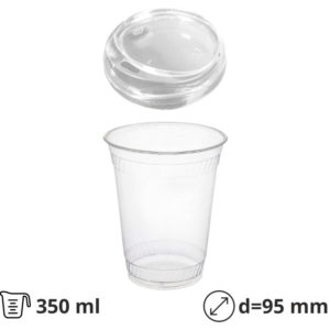 Čaša rPET za poklopcem 350 ml d=95 mm h=80 mm [100 kom/pak]