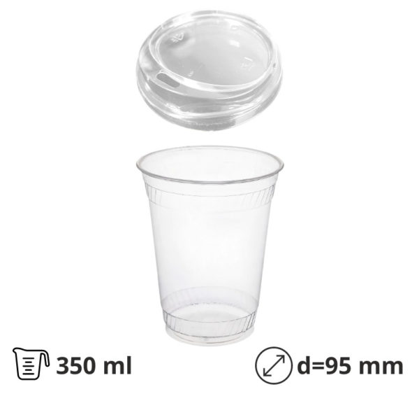 Čaša rPET za poklopcem 350 ml d=95 mm h=80 mm [100 kom/pak]