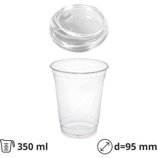 Čaša rPET za poklopcem 350 ml d=95 mm h=80 mm [100 kom/pak]