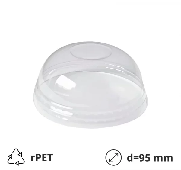 Poklopac rPET kupola bez otvora  d=95mm 100 kom