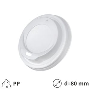 Poklopac PP za čašu d=80 mm bela 100 kom