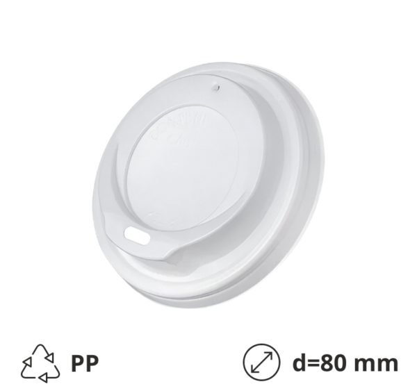 Poklopac PP za čašu d=80 mm bela 100 kom