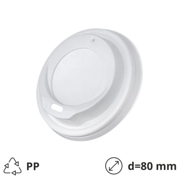 Poklopac PP za čašu d=80 mm bela 100 kom