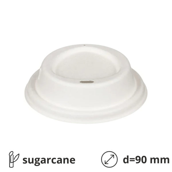 Poklopac sa otvorom šećerna trska d=90 mm, bel 50 kom