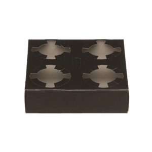 Držač za 4 čaše 19x19x4.5 cm crna 50 kom