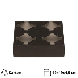 Držač za 4 čaše 19x19x4.5 cm crna 50 kom