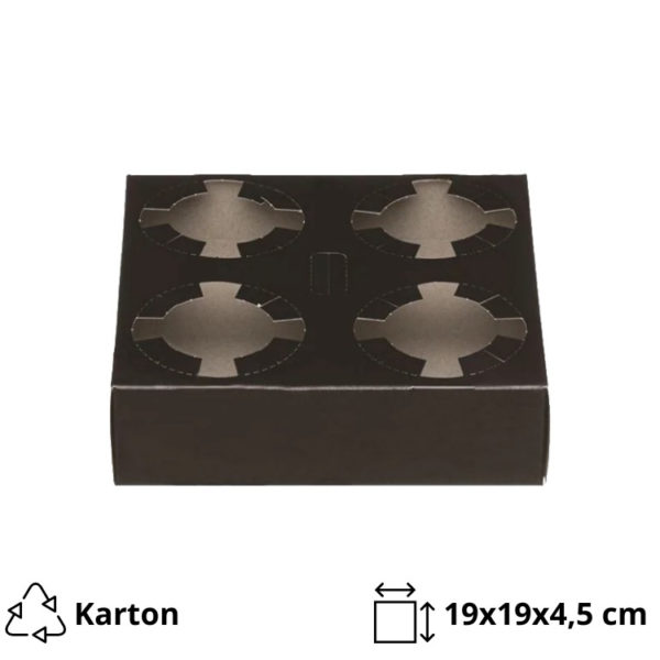 Držač za 4 čaše 19x19x4.5 cm crna 50 kom