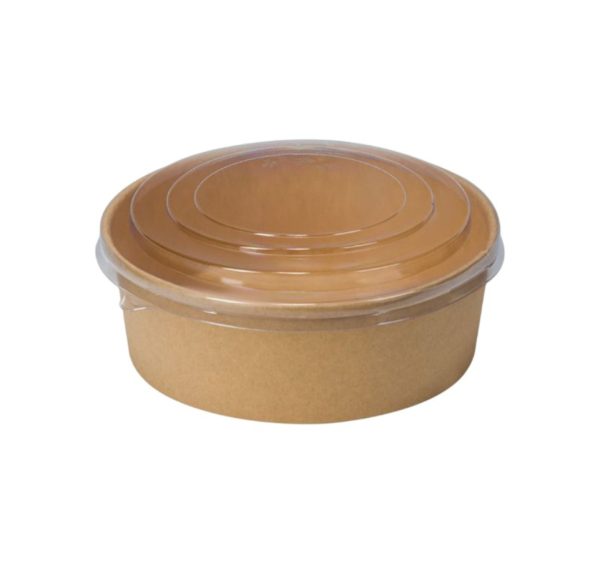 Papirnata posuda za poklopcem 750 ml d=145 mm h=68 mm kraft, 50 kom