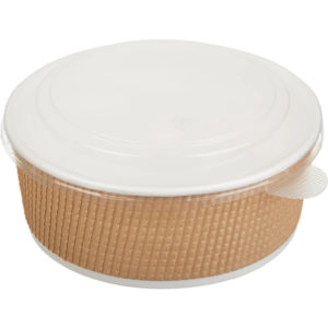 Kartonska posuda Tambien ECO s poklopcem 1090 ml d=166 mm h=65 mm valoviti kraft [25 kom/pak] (komplet)