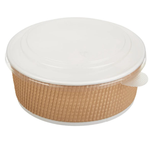 Kartonska posuda Tambien ECO s poklopcem 1090 ml d=166 mm h=65 mm valoviti kraft [25 kom/pak] (komplet)