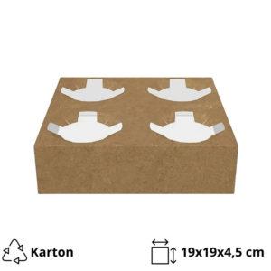 Držač za 4 čaše 19x19x4.5 cm kraft 50 kom