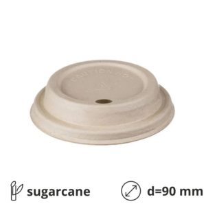Poklopac sa otvorom šećerna trska d=90 mm, bež 50 kom
