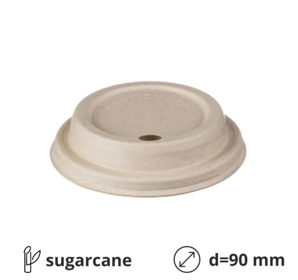 Poklopac sa otvorom šećerna trska d=90 mm, bež 50 kom