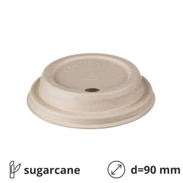 Poklopac sa otvorom šećerna trska d=90 mm, bež 50 kom