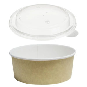 Kartonska kutija Tambien ECO s poklopcem 1090 ml d=166 mm h=65 mm kraft 50 kom (komplet)