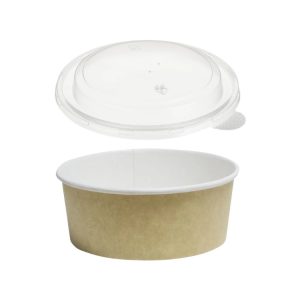 Kartonska kutija Tambien ECO s poklopcem 1090 ml d=166 mm h=65 mm kraft 50 kom (komplet)