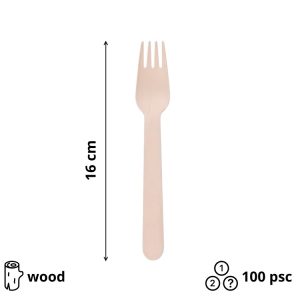 Viljuška drvena 16 cm 100 kom