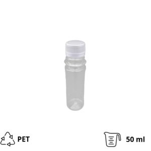 Flaša PET za sos 50 ml sa belim poklopcem d=28 mm, 200 kom