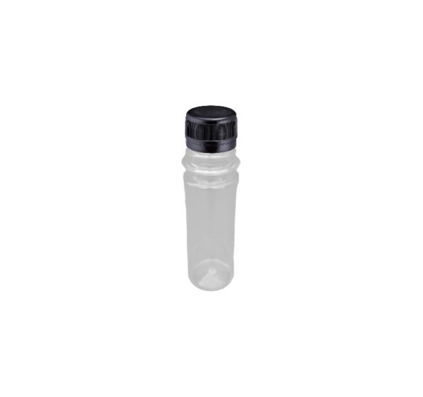 Flaša PET za sos 50 ml sa crnim poklopcem d=28 mm, 200 kom