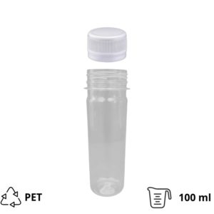 Flaša PET za sos 100 ml sa belim poklopcem d=28 mm, 200 kom
