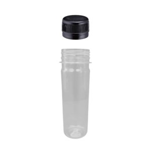 Flaša PET za sos 100 ml sa crnim poklopcem d=28 mm, 200 kom