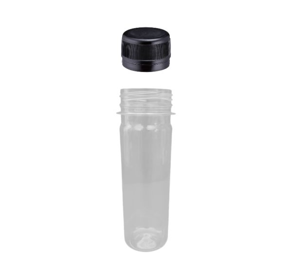 Flaša PET za sos 100 ml sa crnim poklopcem d=28 mm, 200 kom