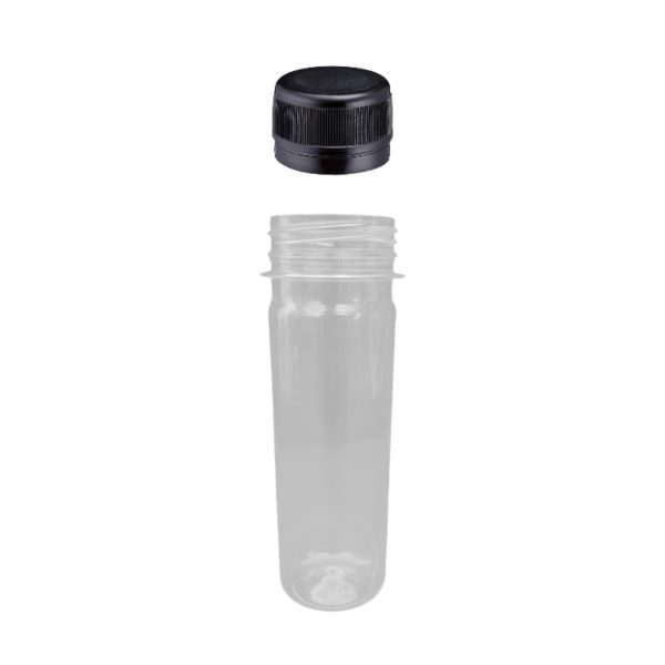 Flaša PET za sos 100 ml sa crnim poklopcem d=28 mm, 200 kom