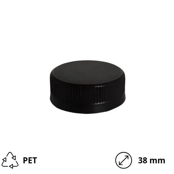 Čepovi za flaše PET d=38 mm crni [200 kom/pak]