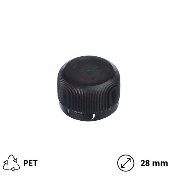 Čepovi za flaše PET za sos d=28 mm crni [200 kom/pak]