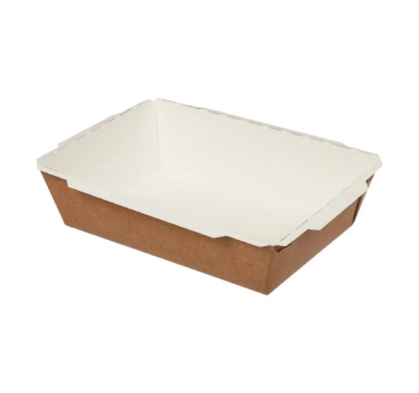 Papirnata posuda TUK TUK 750 ml 170x120x45 mm kraft/bela 50 kom