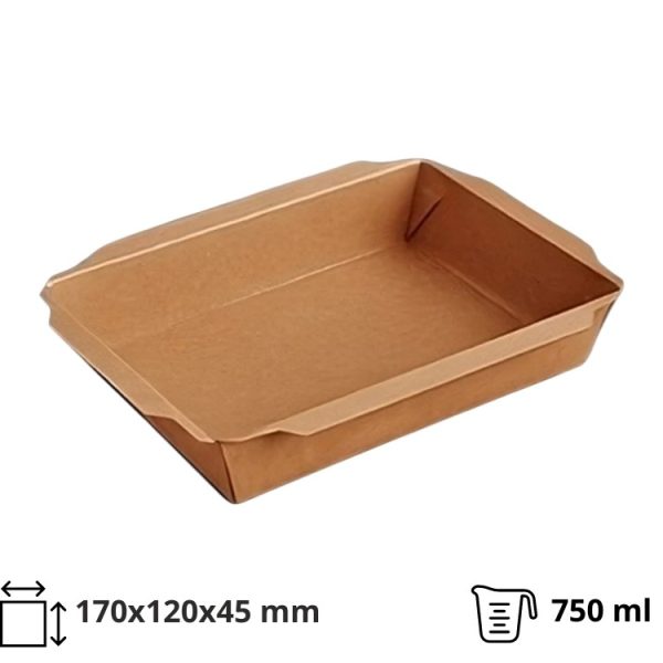 Papirnata posuda TUK TUK 750 ml 170x120x45 mm kraft/kraft 50 kom