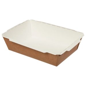Papirnata posuda TUK TUK 1200 ml 200x140x50 mm kraft/bela 50 kom