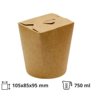 Kartonska kutija za nudle/pastu 750ml 120х92х100mm kraft 50 kom