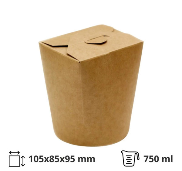 Kartonska kutija za nudle/pastu 750ml 120х92х100mm kraft 50 kom