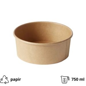 Papirnata posuda 750 ml d=145 mm h=68 mm kraft 50 kom