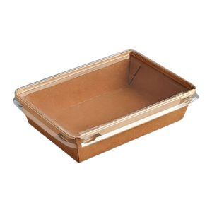 Papirnata posuda za poklopcem 750 ml top size 170x120x45 mm kraft/kraft 50 kom (komplet)