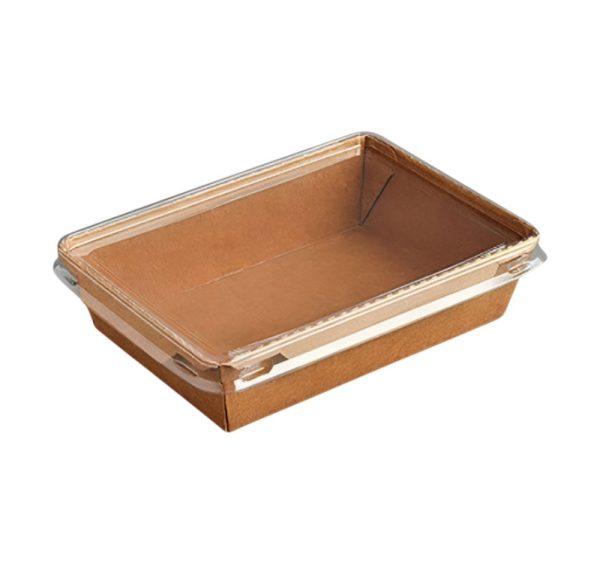 Papirnata posuda za poklopcem 750 ml top size 170x120x45 mm kraft/kraft 50 kom (komplet)