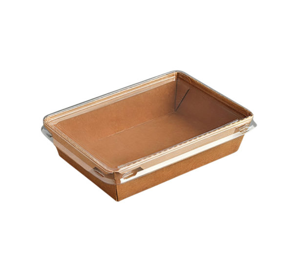 Papirnata posuda za poklopcem 750 ml top size 170x120x45 mm kraft/kraft 50 kom (komplet)