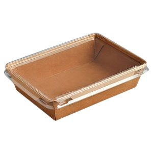 Papirnata posuda za poklopcem 1200 ml top size 200x140x50 mm kraft/kraft 50 kom (komplet)