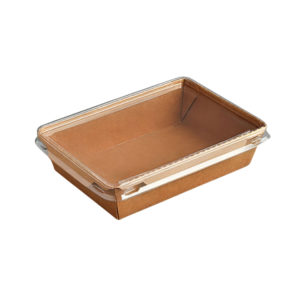 Papirnata posuda za poklopcem 1200 ml top size 200x140x50 mm kraft/kraft 50 kom (komplet)