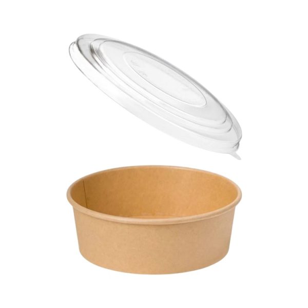 Papirnata posuda sa poklopcem 1300 ml d=187 mm h=69 mm, kraft 50 kom (komplet)